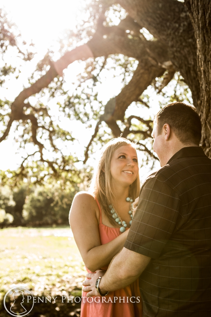 Engagement session under a tree in LaGrange TX