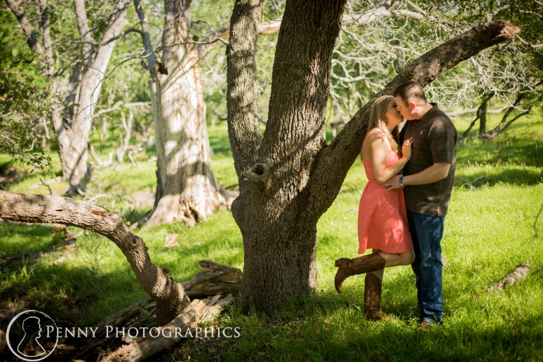 Engagement session in a forest in LaGrange, TX