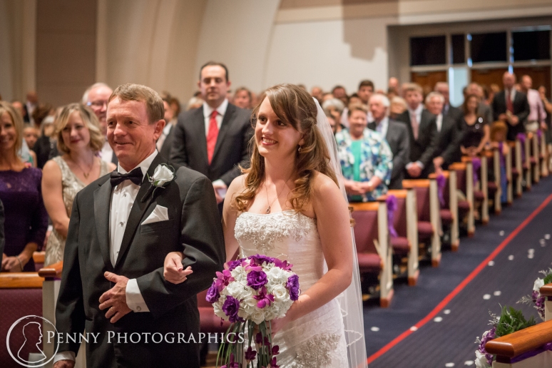 Bride and father walking down isle