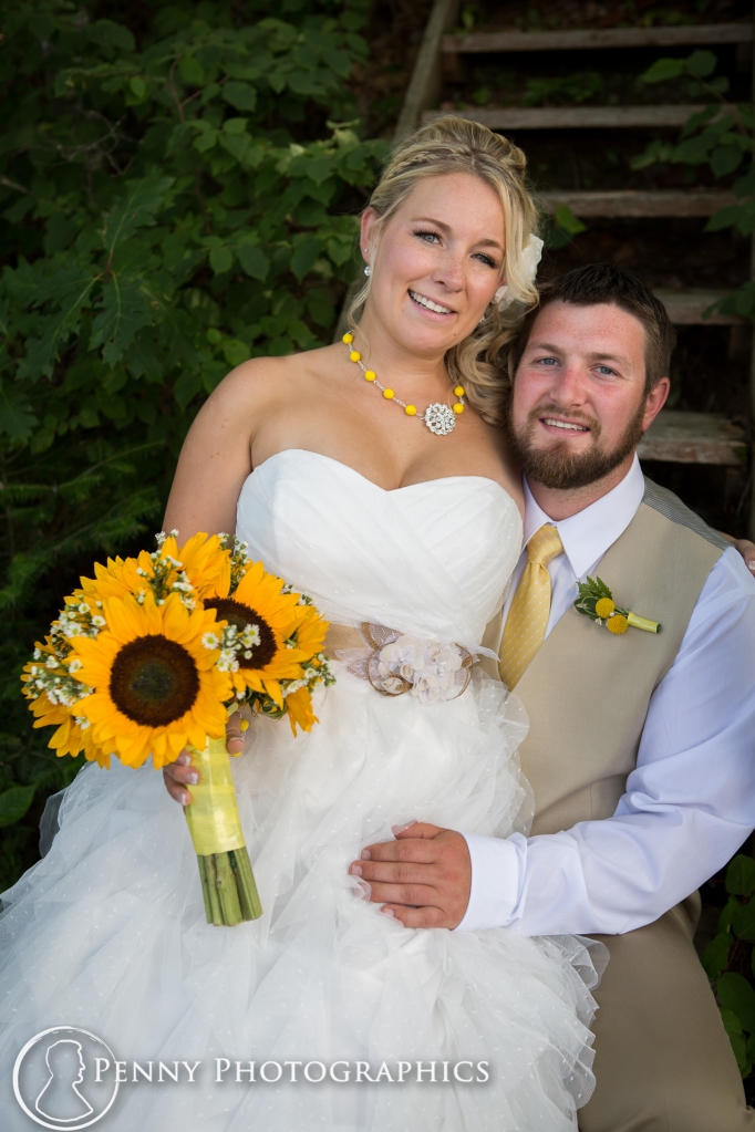 Bride with sunflowers