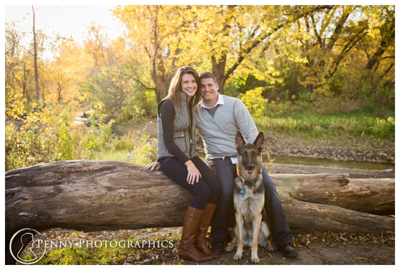 Dog Friendly Engagement fall family photo