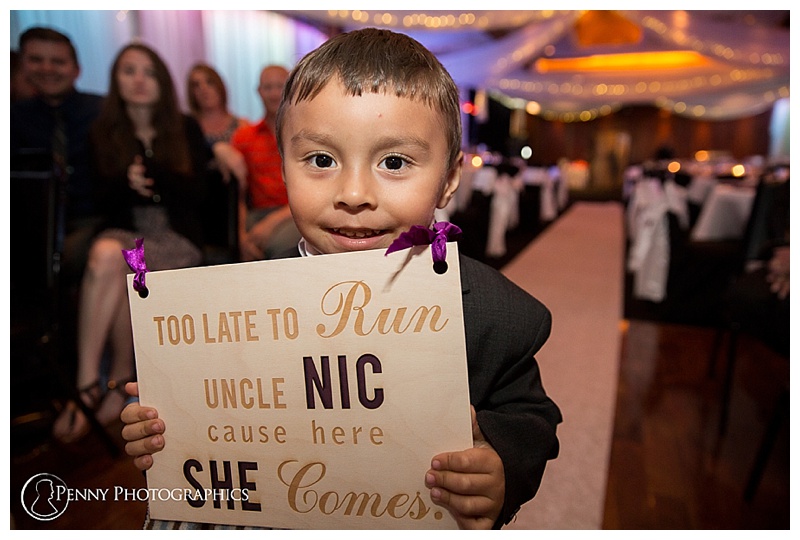 Profile Event Center Wedding ring bearer with sign